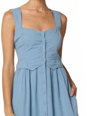 Brand new with tags Cleobella Midi Sleeveless Button-Front Light Blue Sundress